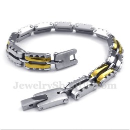 Bracelet Dentelé En Titane Et Or Pour Homme