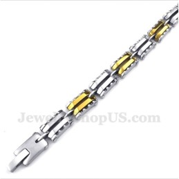 Bracelet Dentelé En Titane Et Or Pour Homme