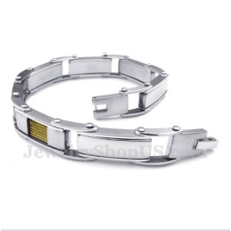 Bracelet Câble En Titane Et Or Pour Homme