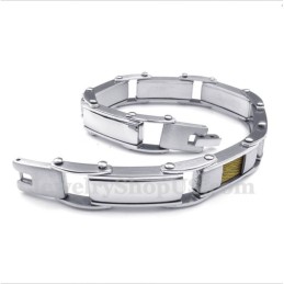 Bracelet Câble En Titane Et Or Pour Homme