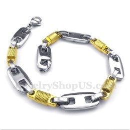 Bracelet Cylindrique En Titane Et Or Pour Homme