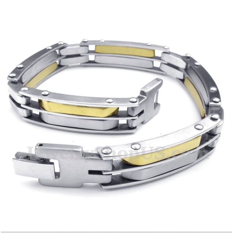Bracelet Câble En Titane Et Or Pour Homme Bracelet Câble En Titane Et Or Pour Homme