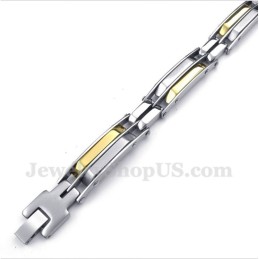 Bracelet Câble En Titane Et Or Pour Homme