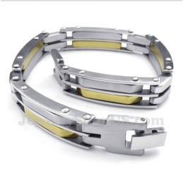Bracelet Câble En Titane Et Or Pour Homme