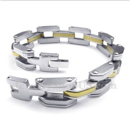 Bracelet Homme En Titane Et Or