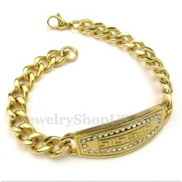 Bracelet Homme En Titane, Or Et Diamants, Motif Méandre Grec