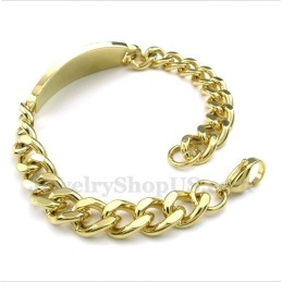 Bracelet Homme En Titane, Or Et Diamants, Motif Méandre Grec