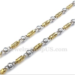 Collier Creux En Titane Et Or Pour Homme
