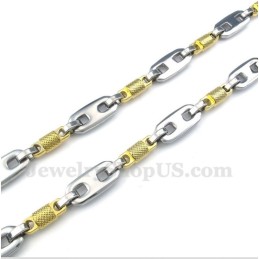 Collier Cylindre En Titane Et Or Pour Homme