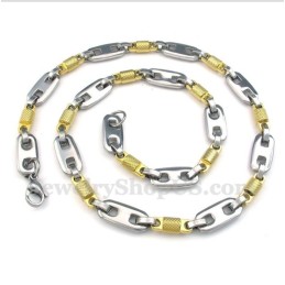 Collier Cylindre En Titane Et Or Pour Homme