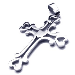Pendentif Croix En Titane Avec Cœur Et Amour