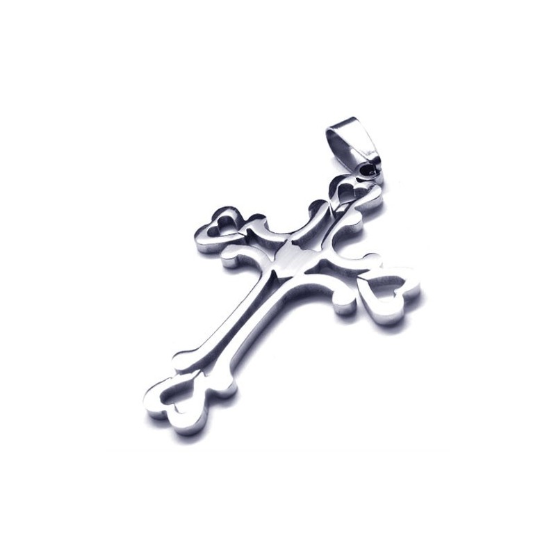 Pendentif Croix En Titane Avec Cœur Et Amour Pendentif Croix En Titane Avec Cœur Et Amour