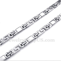 Collier Pour Homme En Titane À Motif Méandre Grec