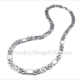 Collier Pour Homme En Titane À Motif Méandre Grec