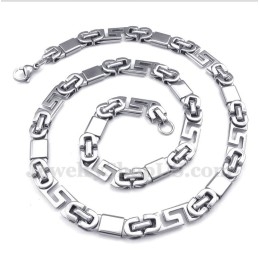 Collier Pour Homme En Titane À Motif Méandre Grec