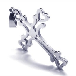 Pendentif Croix En Titane Avec Cœur Et Amour