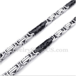 Collier Cylindre Noir En Titane Pour Homme