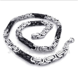 Collier Cylindre Noir En Titane Pour Homme