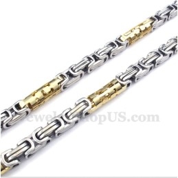 Collier Cylindre En Titane Et Or Pour Homme