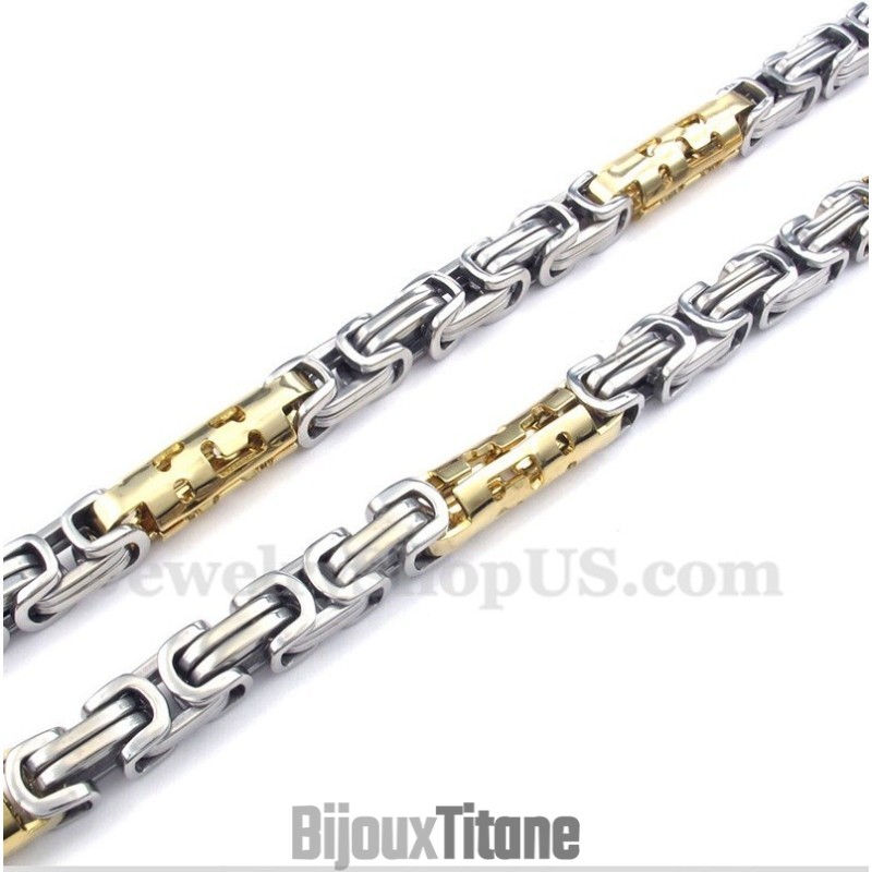 Collier Cylindre En Titane Et Or Pour Homme Collier Cylindre En Titane Et Or Pour Homme