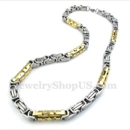 Collier Cylindre En Titane Et Or Pour Homme