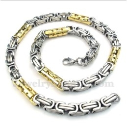 Collier Cylindre En Titane Et Or Pour Homme