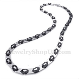 Collier Demi-Croissant Noir En Titane Pour Homme
