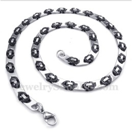 Collier Demi-Croissant Noir En Titane Pour Homme