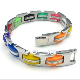 Bracelet En Caoutchouc Coloré En Titane Pour Homme