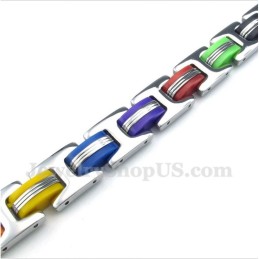 Bracelet En Caoutchouc Coloré En Titane Pour Homme