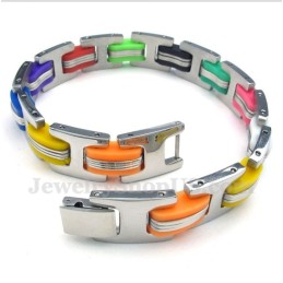 Bracelet En Caoutchouc Coloré En Titane Pour Homme