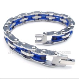 Bracelet En Caoutchouc Bleu Titane Pour Homme
