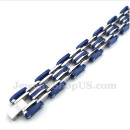 Bracelet En Caoutchouc Bleu Titane Pour Homme