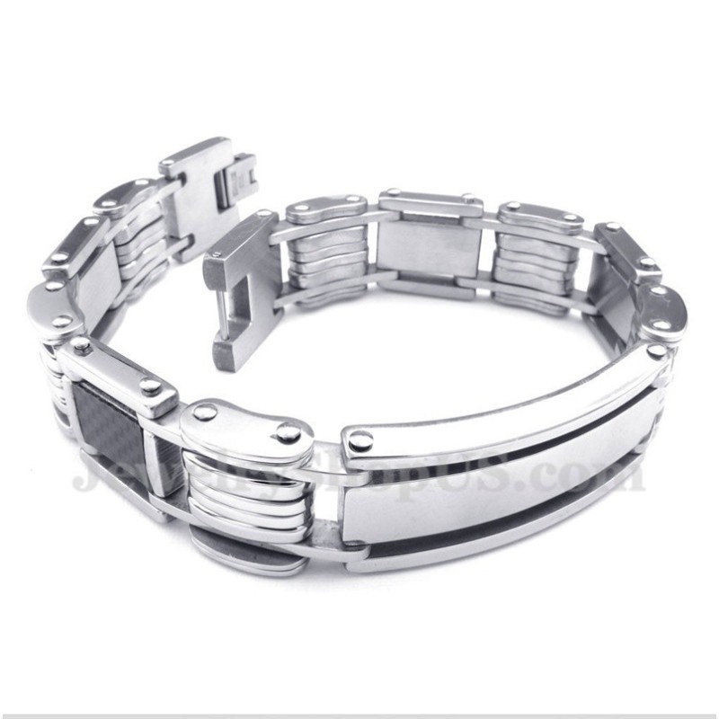 Bracelet Homme En Titane Et Fibre De Carbone
