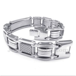 Bracelet Homme En Titane Et Fibre De Carbone Blanc