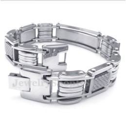 Bracelet Homme En Titane Et Fibre De Carbone Blanc