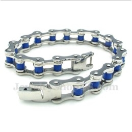 Bracelet Chaîne De Vélo En Caoutchouc Bleu Titane Pour Homme