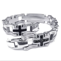 Bracelet Homme Croix Noire En Titane