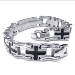 Bracelet Homme Croix Noire En Titane