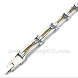 Bracelet Câble En Titane Et Or Pour Homme