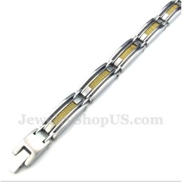 Bracelet Câble En Titane Et Or Pour Homme