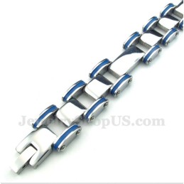 Bracelet En Caoutchouc Bleu Titane Pour Homme