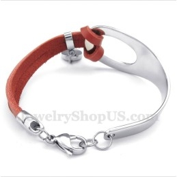 Bracelet En Cuir Et Titane Pour Homme