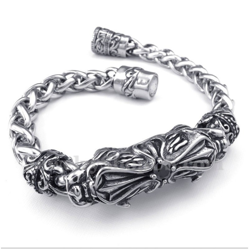 Bracelet Homme En Titane Et Diamants Moulés