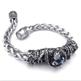 Bracelet Homme En Titane Moulé Avec Diamants Bleus