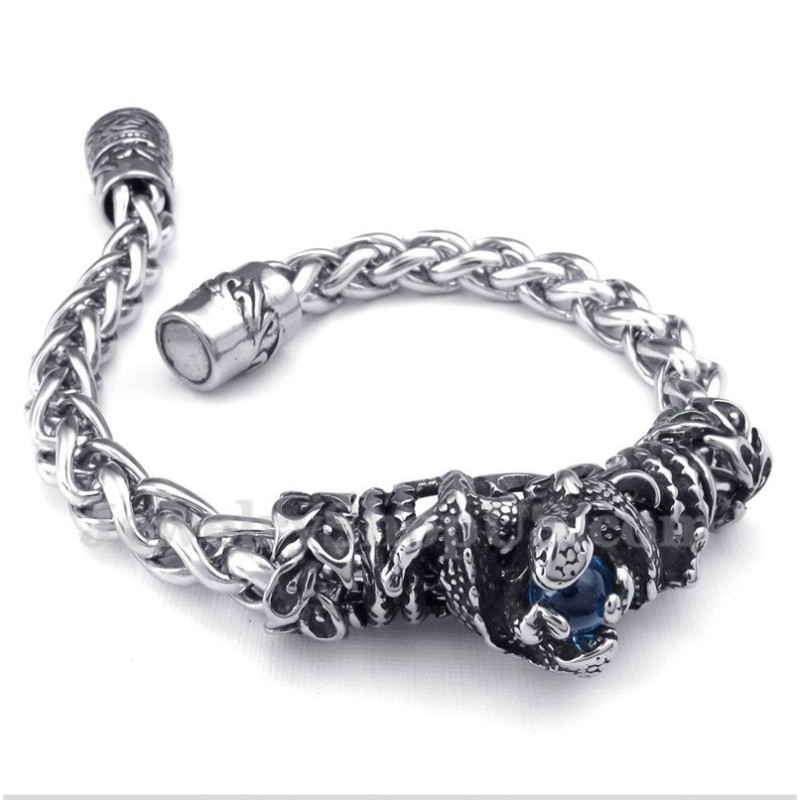 Bracelet Homme En Titane Moulé Avec Diamants Bleus Bracelet Homme En Titane Moulé Avec Diamants Bleus