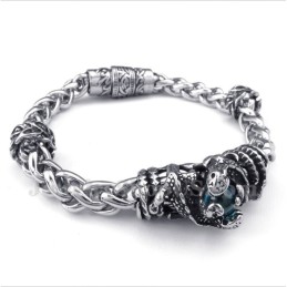 Bracelet Homme En Titane Moulé Avec Diamants Bleus