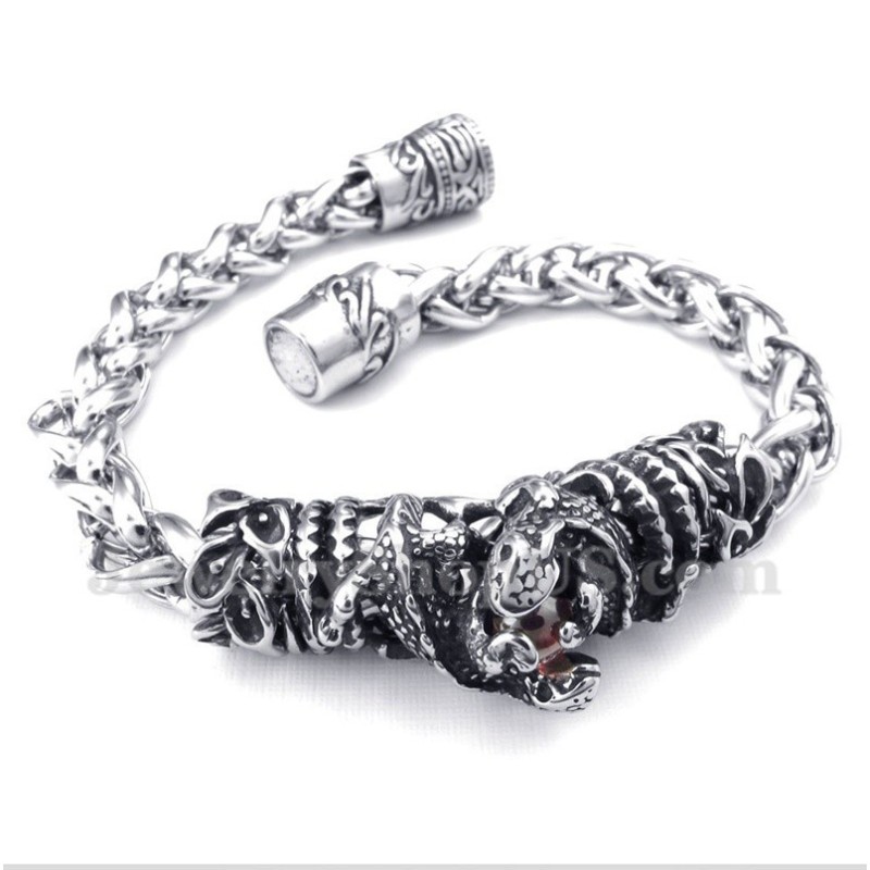 Bracelet Homme En Titane Moulé Avec Diamants Rouges Bracelet Homme En Titane Moulé Avec Diamants Rouges