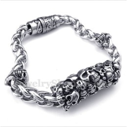 Bracelet Tête De Mort Moulée En Titane Pour Homme
