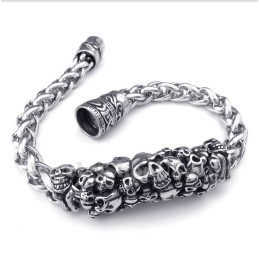 Bracelet Tête De Mort Moulée En Titane Pour Homme